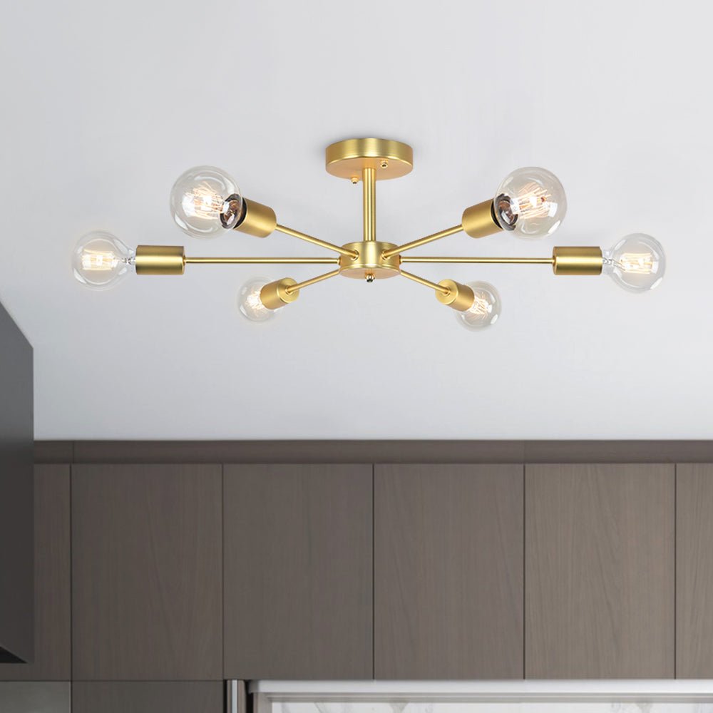 Avellon 6-Light Flush Mount Ceiling Fixture, Modern Adjustable Design For Living Room