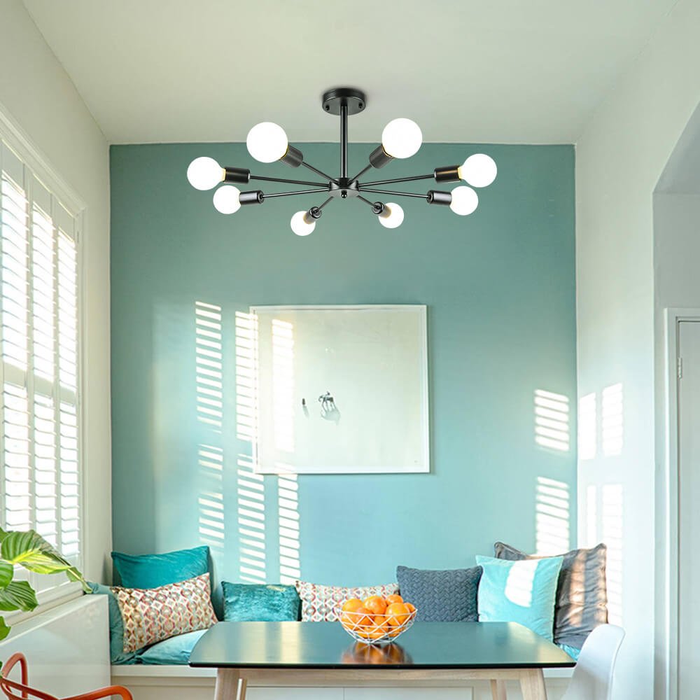 Corvina 8-Light Ceiling Lamp for Living Room With Adjustable Arms and Modern Design