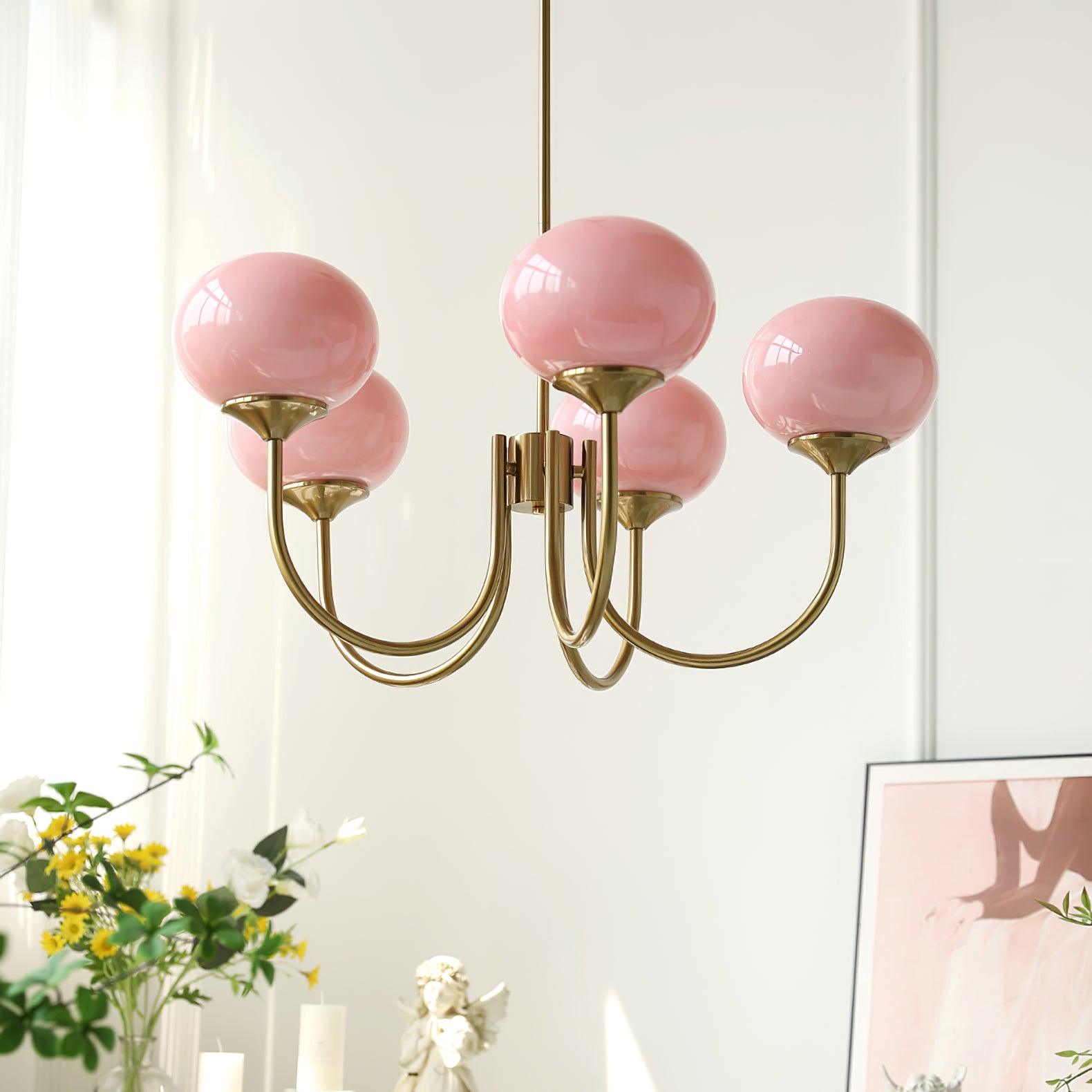 Lunara | Bubble Glass Chandelier With Gold Finish