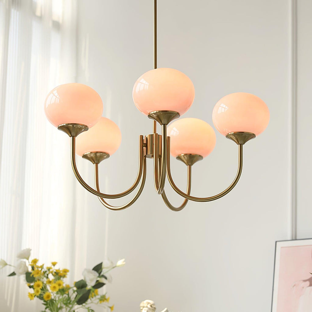 Lunara | Bubble Glass Chandelier With Gold Finish
