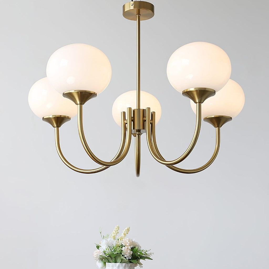 Lunara | Bubble Glass Chandelier With Gold Finish