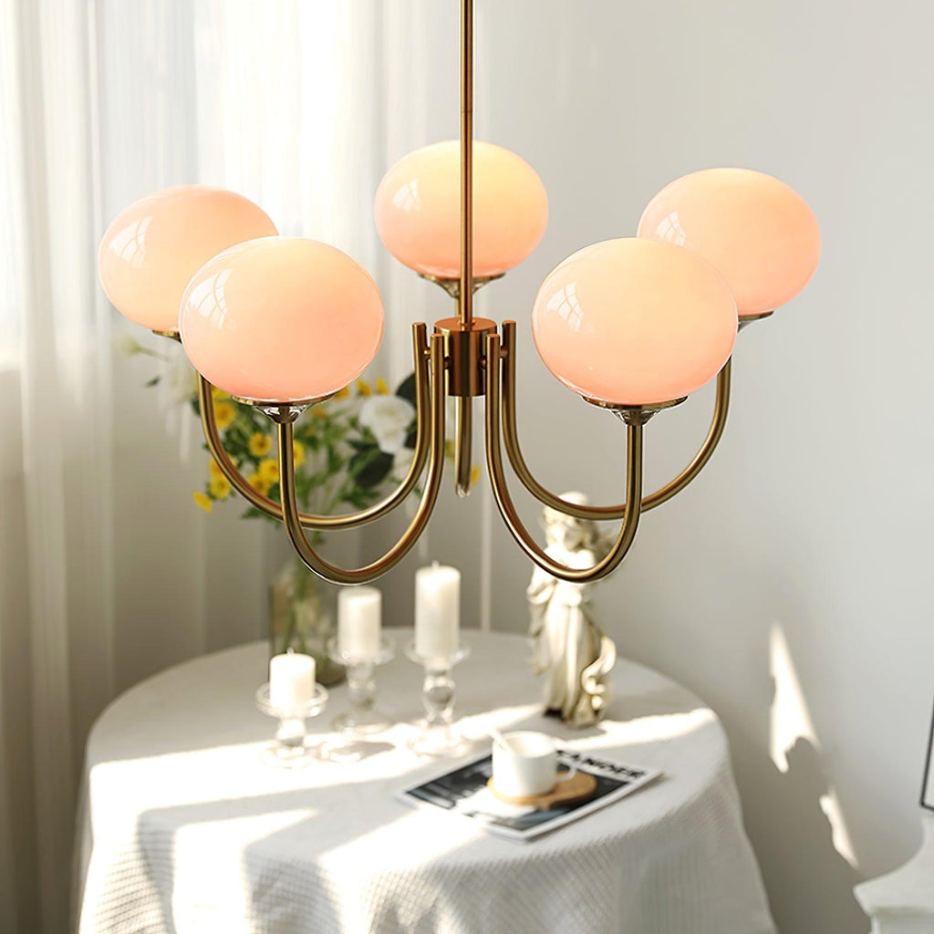 Lunara | Bubble Glass Chandelier With Gold Finish