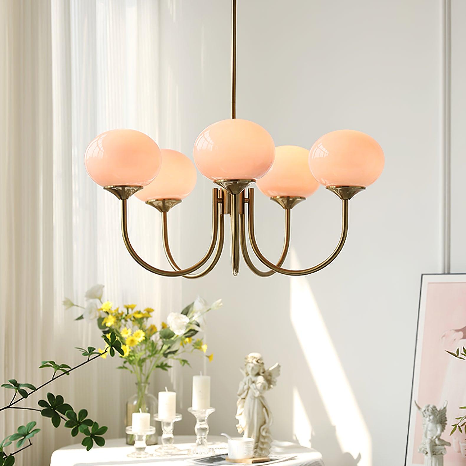 Lunara | Bubble Glass Chandelier With Gold Finish