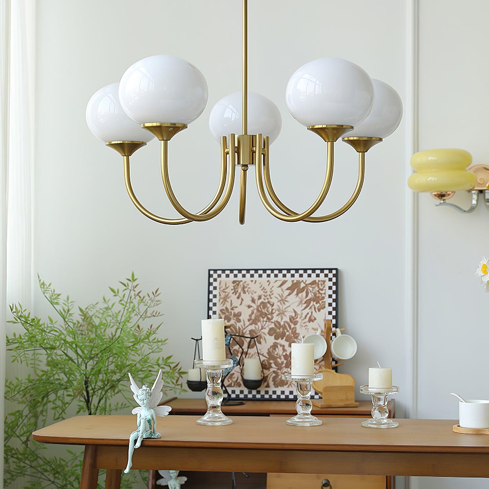 Lunara | Bubble Glass Chandelier With Gold Finish