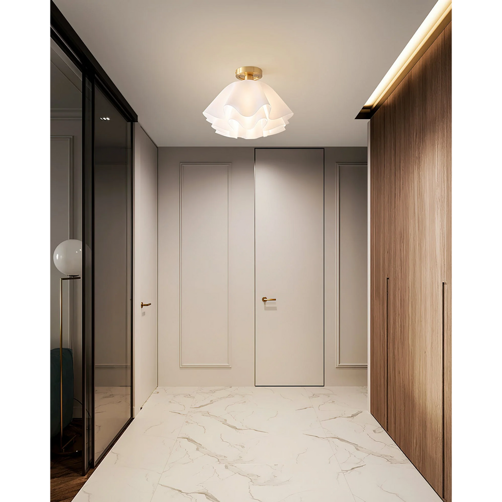 Aurien | Folded Sculptural Ceiling Light in Copper