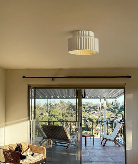 Scandinavian Two-Tier Flush Mount Ceiling Light for Living and Dining