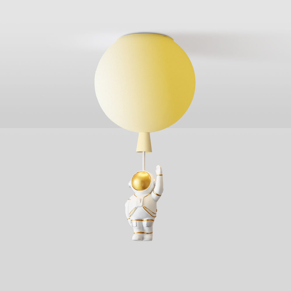 Lunaro Ceiling Light with Astronaut Accents and Soft Moon Glow