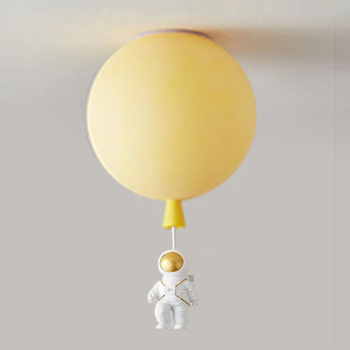 Lunaro Ceiling Light with Astronaut Accents and Soft Moon Glow