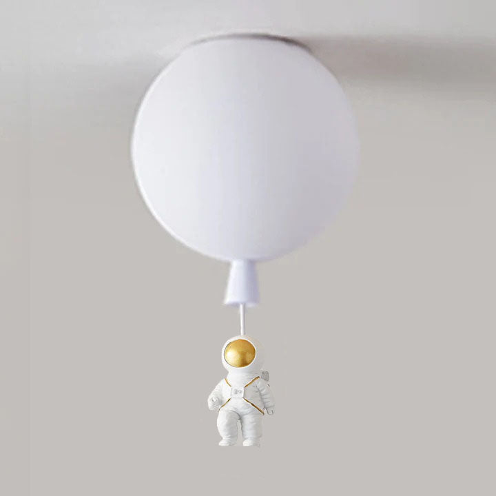 Lunaro Ceiling Light with Astronaut Accents and Soft Moon Glow