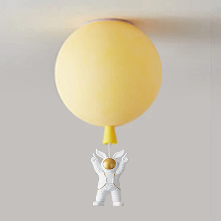 Lunaro Ceiling Light with Astronaut Accents and Soft Moon Glow
