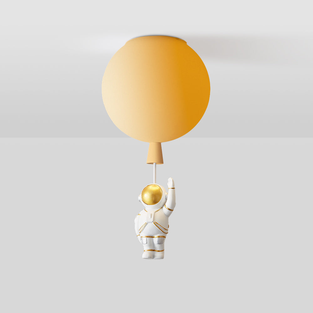 Lunaro Ceiling Light with Astronaut Accents and Soft Moon Glow