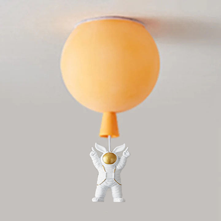 Lunaro Ceiling Light with Astronaut Accents and Soft Moon Glow