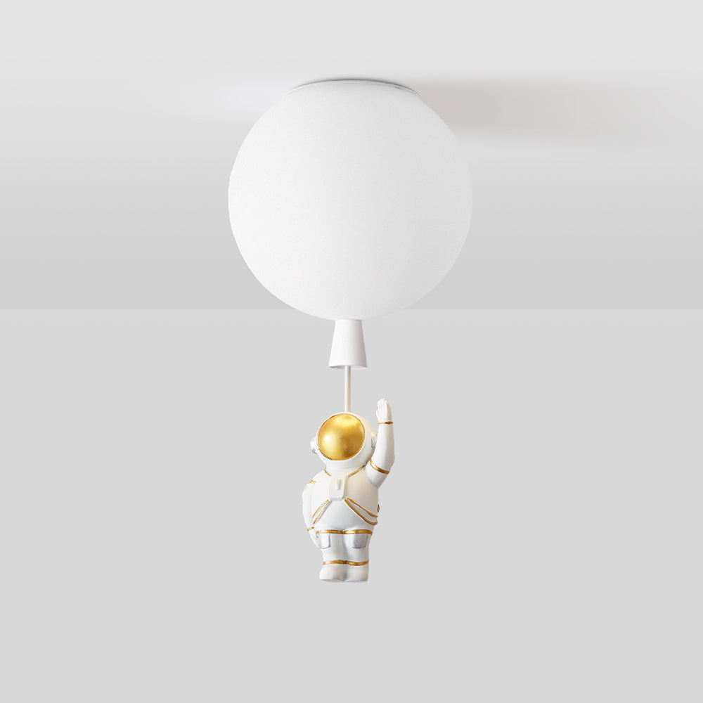Lunaro Ceiling Light with Astronaut Accents and Soft Moon Glow