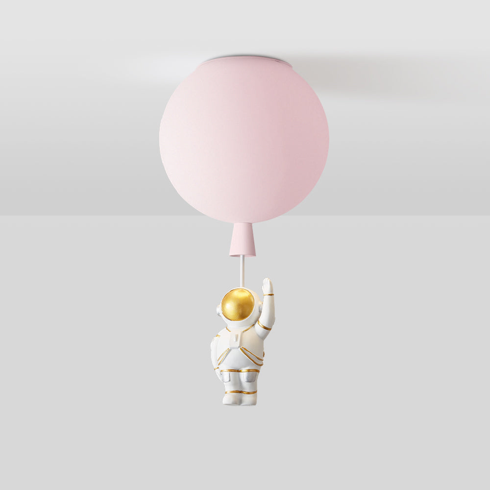Lunaro Ceiling Light with Astronaut Accents and Soft Moon Glow
