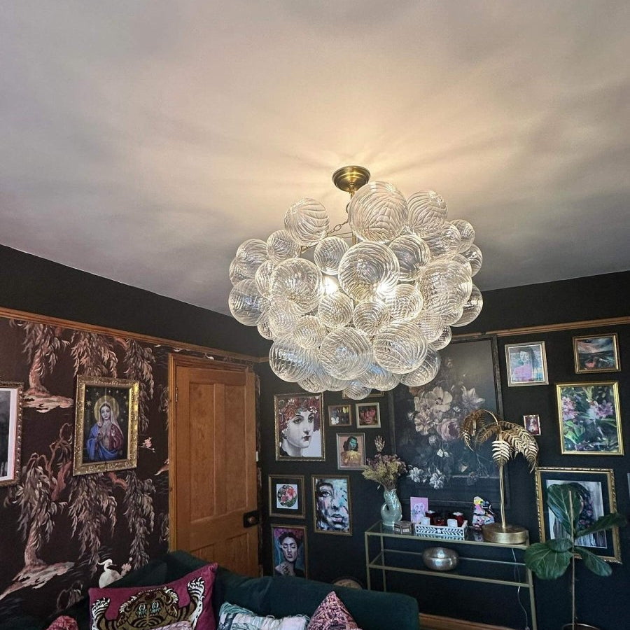 Lunara | Height-Adjustable Glass Bubble Pendant for Dining and Living Areas