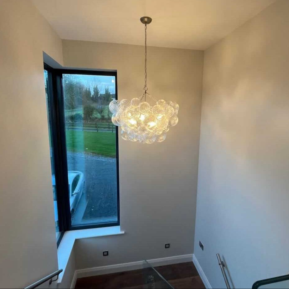 Lunara | Height-Adjustable Glass Bubble Pendant for Dining and Living Areas