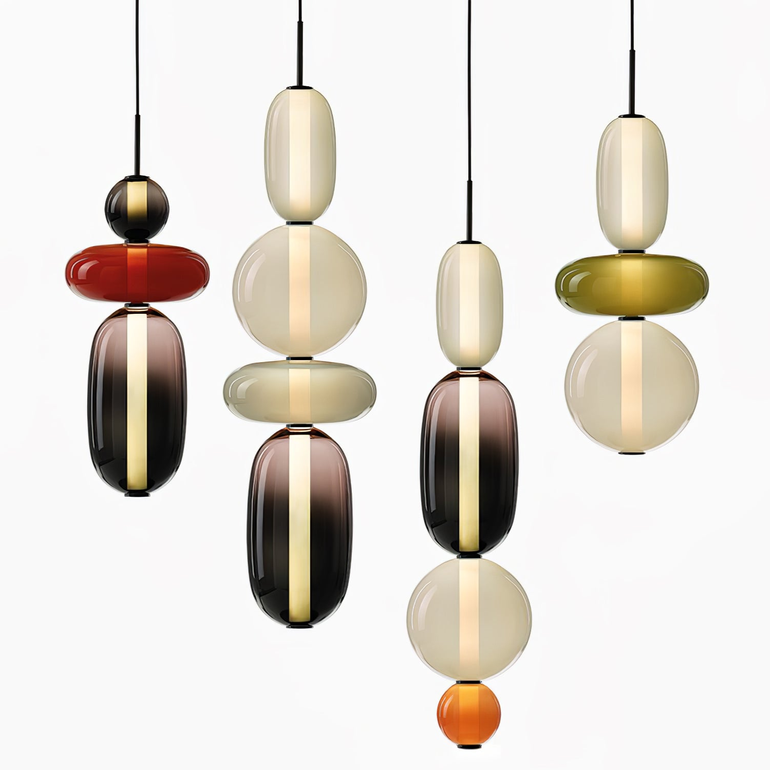 Vibrant Glass Pendant Light | Playful Living Room Accent