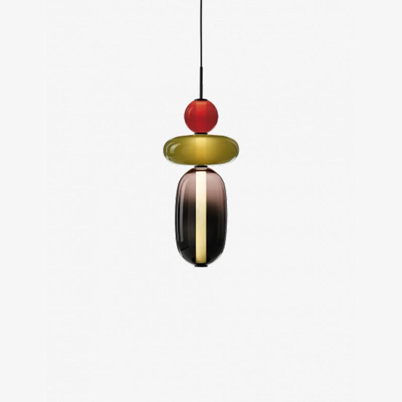 Vibrant Glass Pendant Light | Playful Living Room Accent