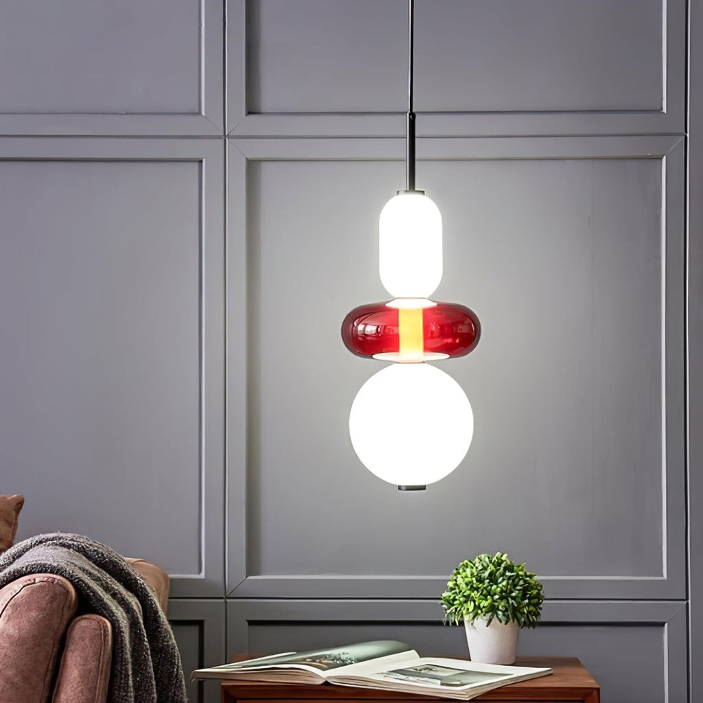Vibrant Glass Pendant Light | Playful Living Room Accent