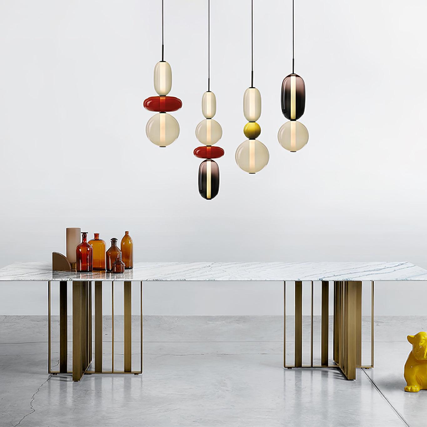 Vibrant Glass Pendant Light | Playful Living Room Accent