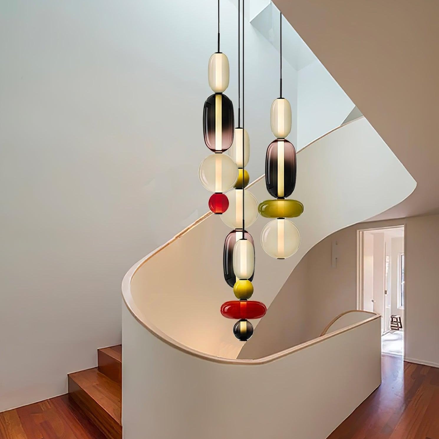 Vibrant Glass Pendant Light | Playful Living Room Accent