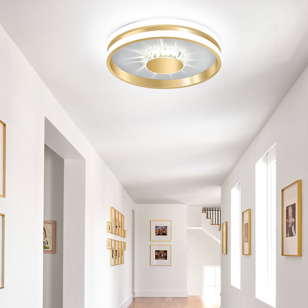 Aurielle | LED Crystal Ceiling Fixture in Gold Finish