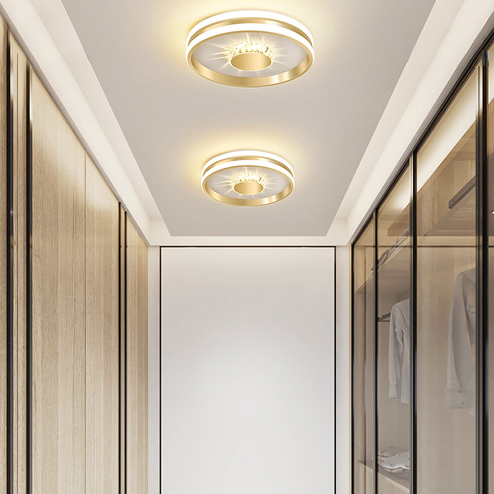 Aurielle | LED Crystal Ceiling Fixture in Gold Finish