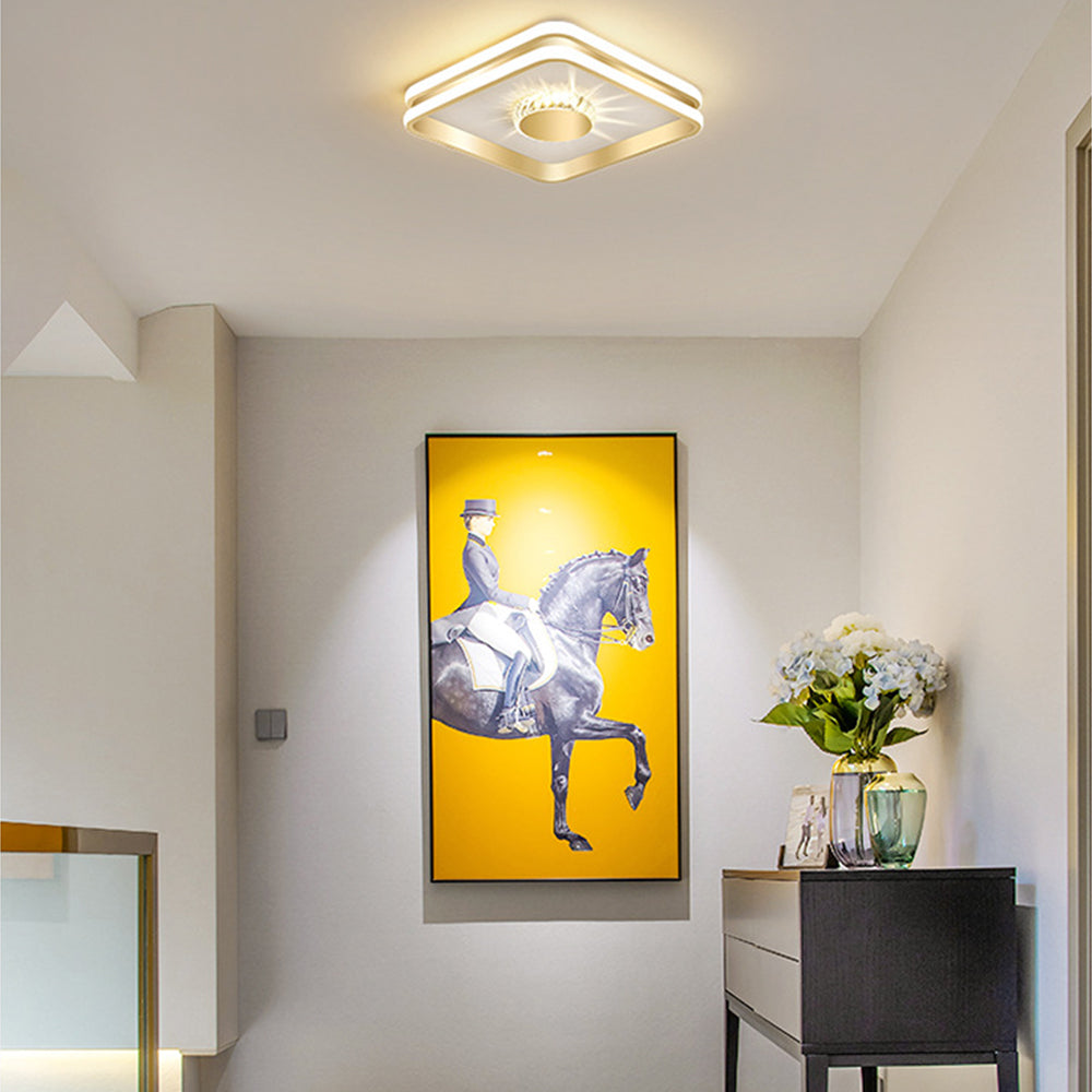 Aurielle | LED Crystal Ceiling Fixture in Gold Finish