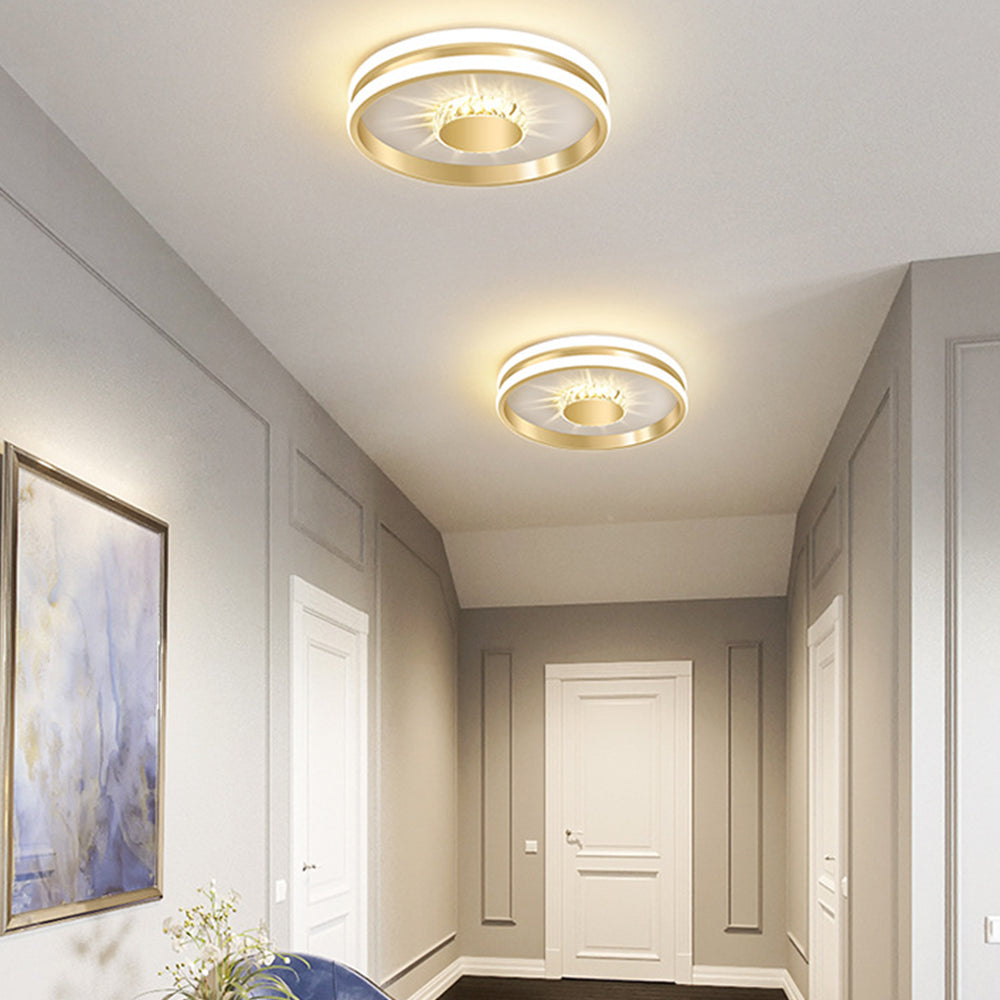 Aurielle | LED Crystal Ceiling Fixture in Gold Finish