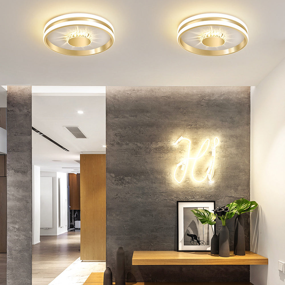 Aurielle | LED Crystal Ceiling Fixture in Gold Finish