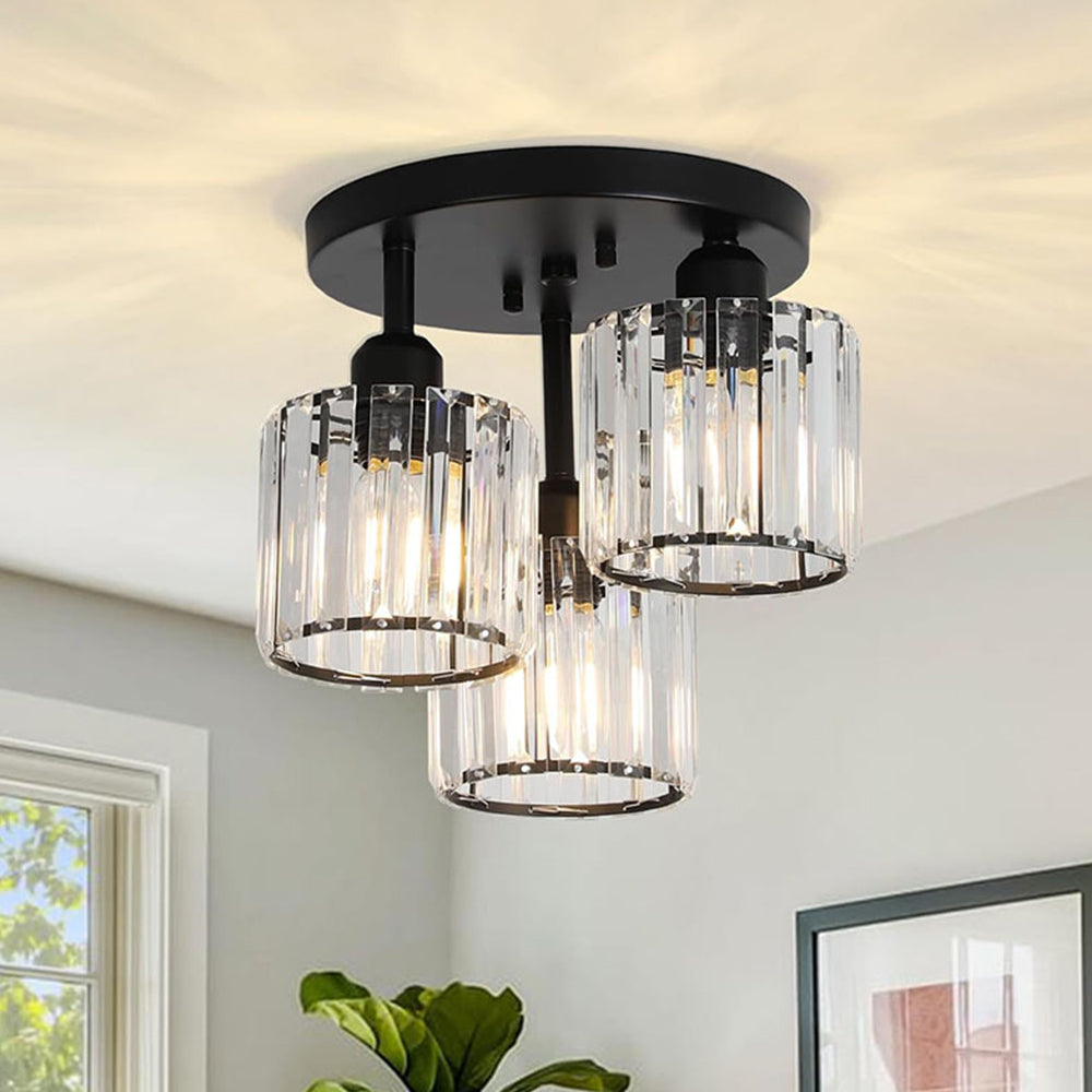 Lunara Modern Crystal Semi-Flush Ceiling Light