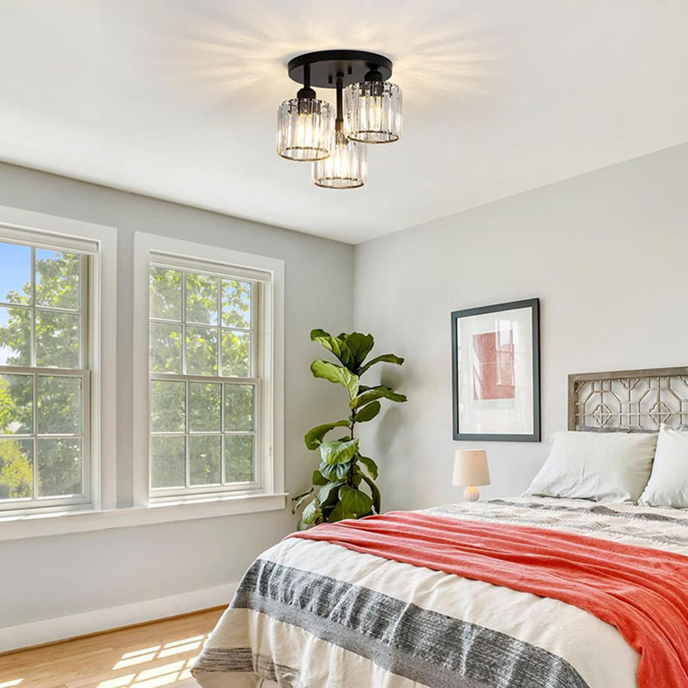 Lunara Modern Crystal Semi-Flush Ceiling Light