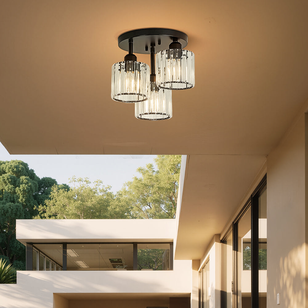 Lunara Modern Crystal Semi-Flush Ceiling Light