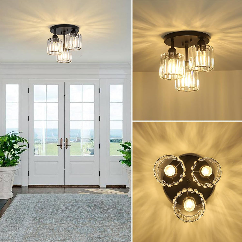 Lunara Modern Crystal Semi-Flush Ceiling Light