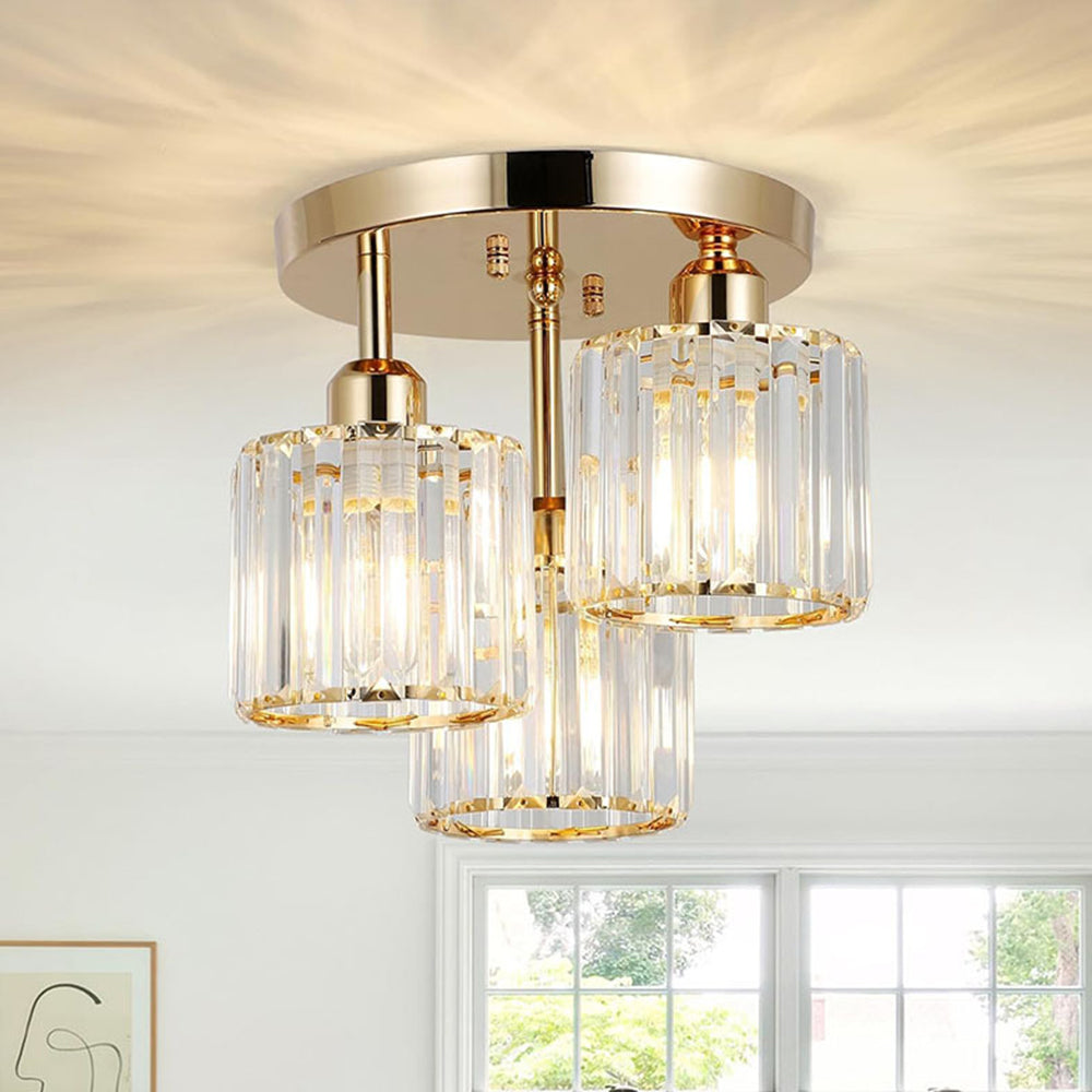 Lunara Modern Crystal Semi-Flush Ceiling Light