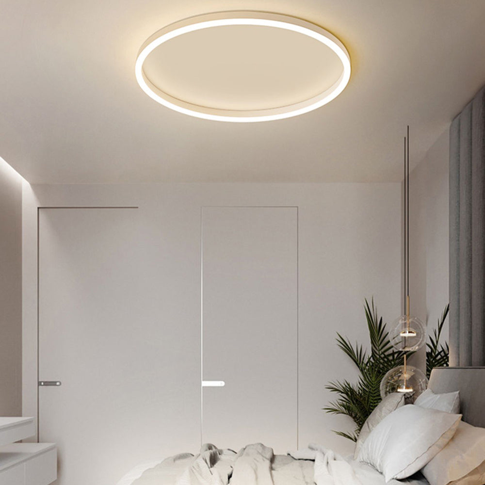 Novara | Modern LED Ceiling Light, Dimmable Metal Ring in Black, White or Gold for Living Room and Bedroom