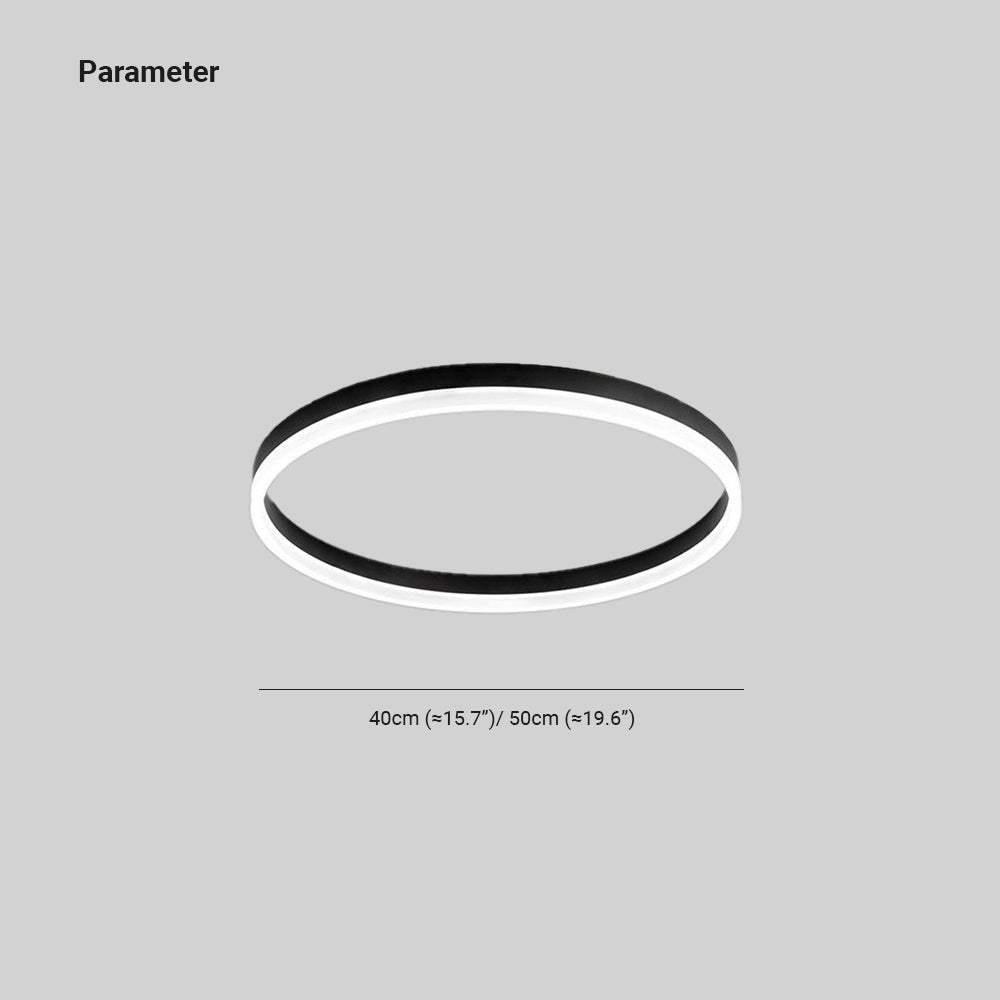 Novara | Modern LED Ceiling Light, Dimmable Metal Ring in Black, White or Gold for Living Room and Bedroom