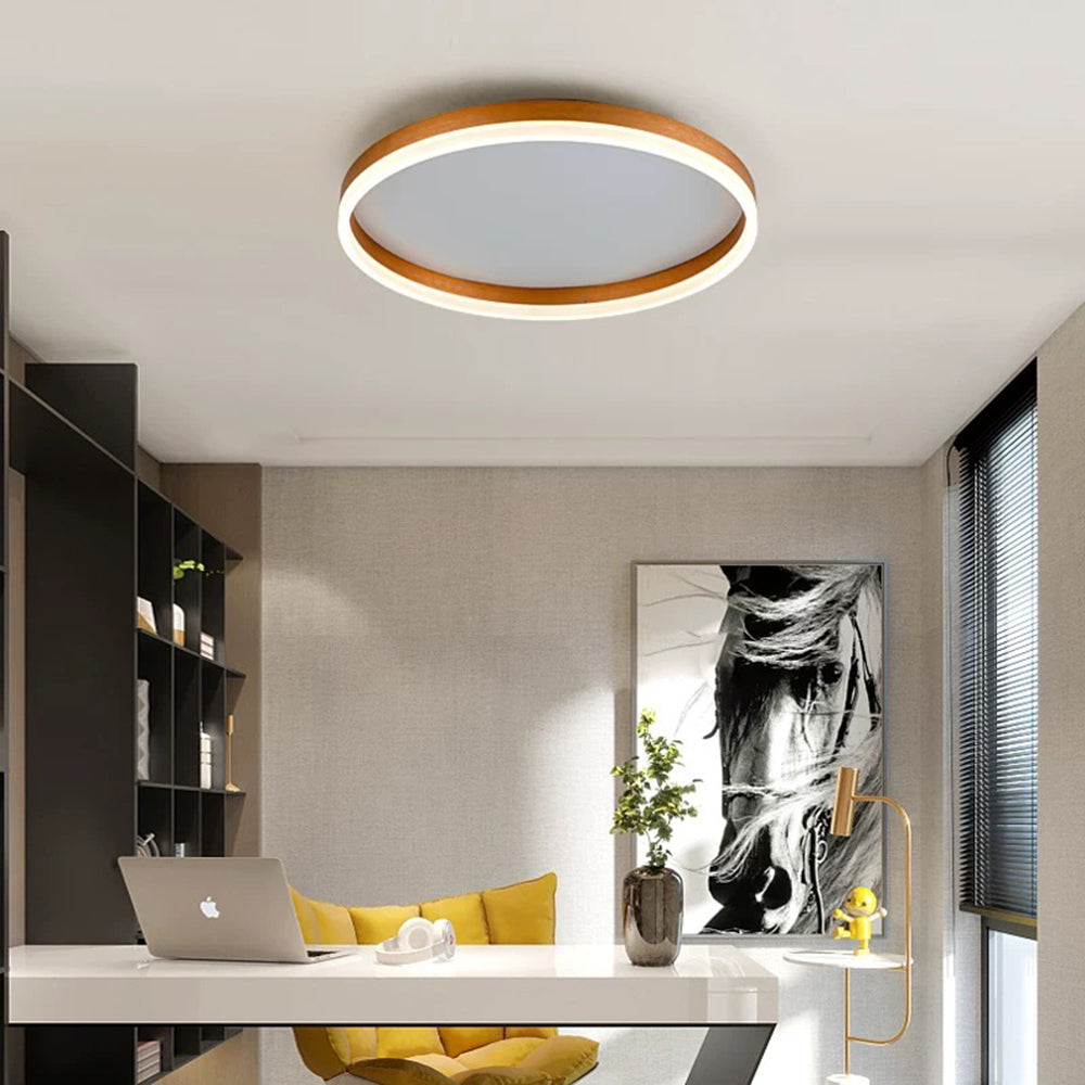 Novara | Modern LED Ceiling Light, Dimmable Metal Ring in Black, White or Gold for Living Room and Bedroom