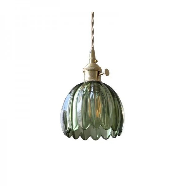 Calensa Glass Pendant Light in Floral Design with Warm Glow