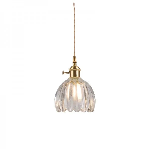 Calensa Glass Pendant Light in Floral Design with Warm Glow