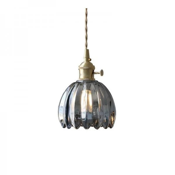 Calensa Glass Pendant Light in Floral Design with Warm Glow
