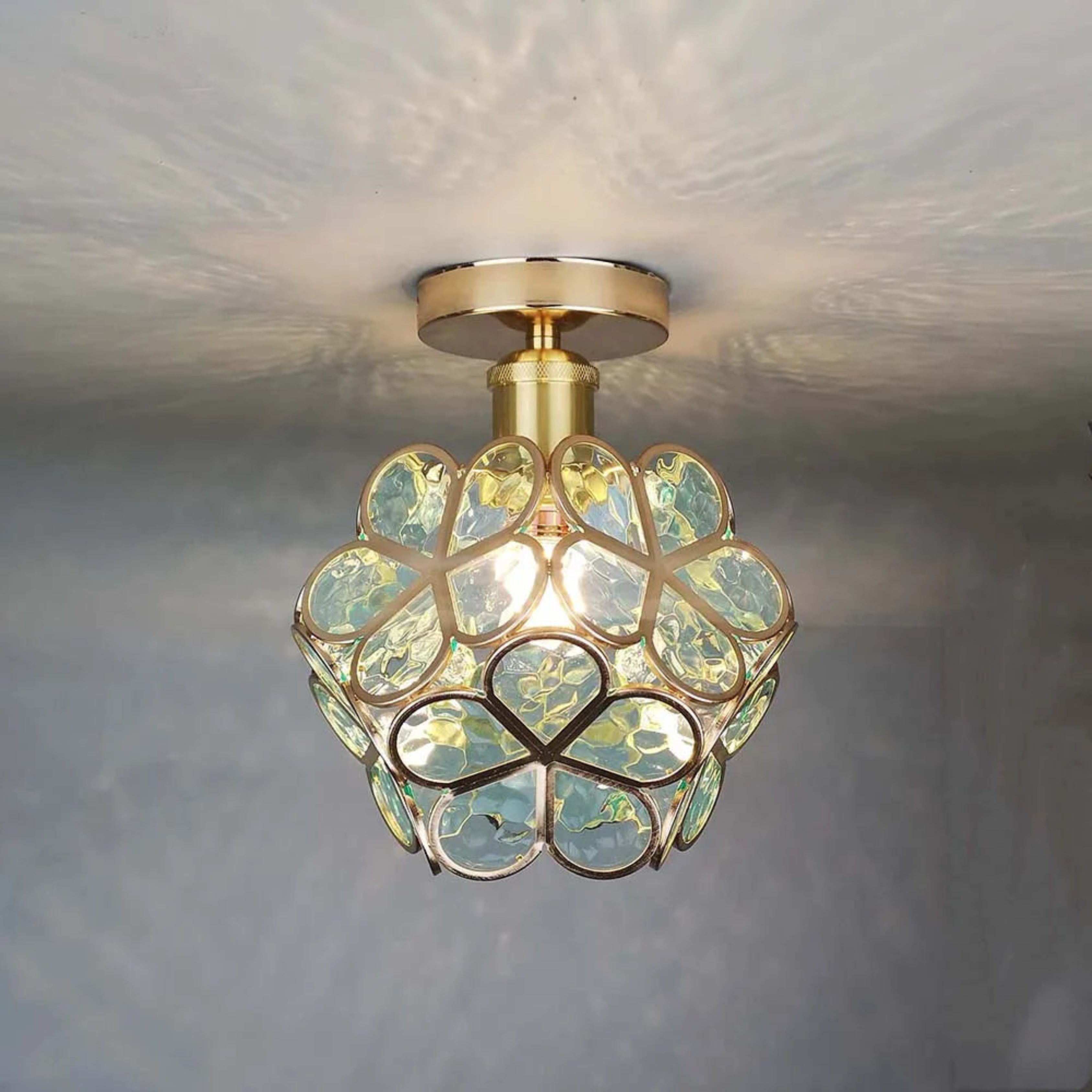 Marielle | Floral Glass Ceiling Light With Artistic Elegance