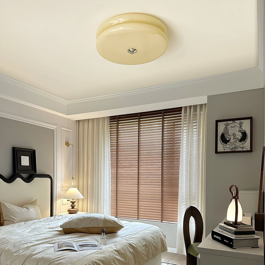 Flush-Mount Ceiling Light in Vintage Finish | Timeless Ambient Glow for Any Room