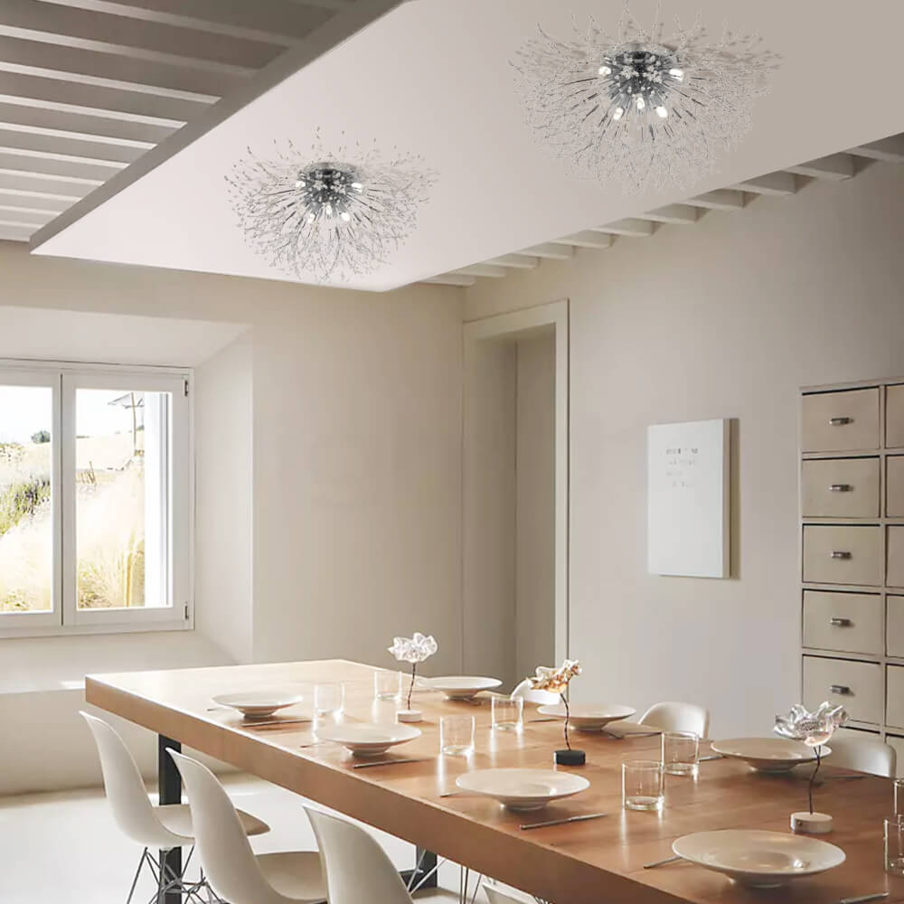 Maribel Pearl-Accent Flush Mount Ceiling Light For Living And Dining