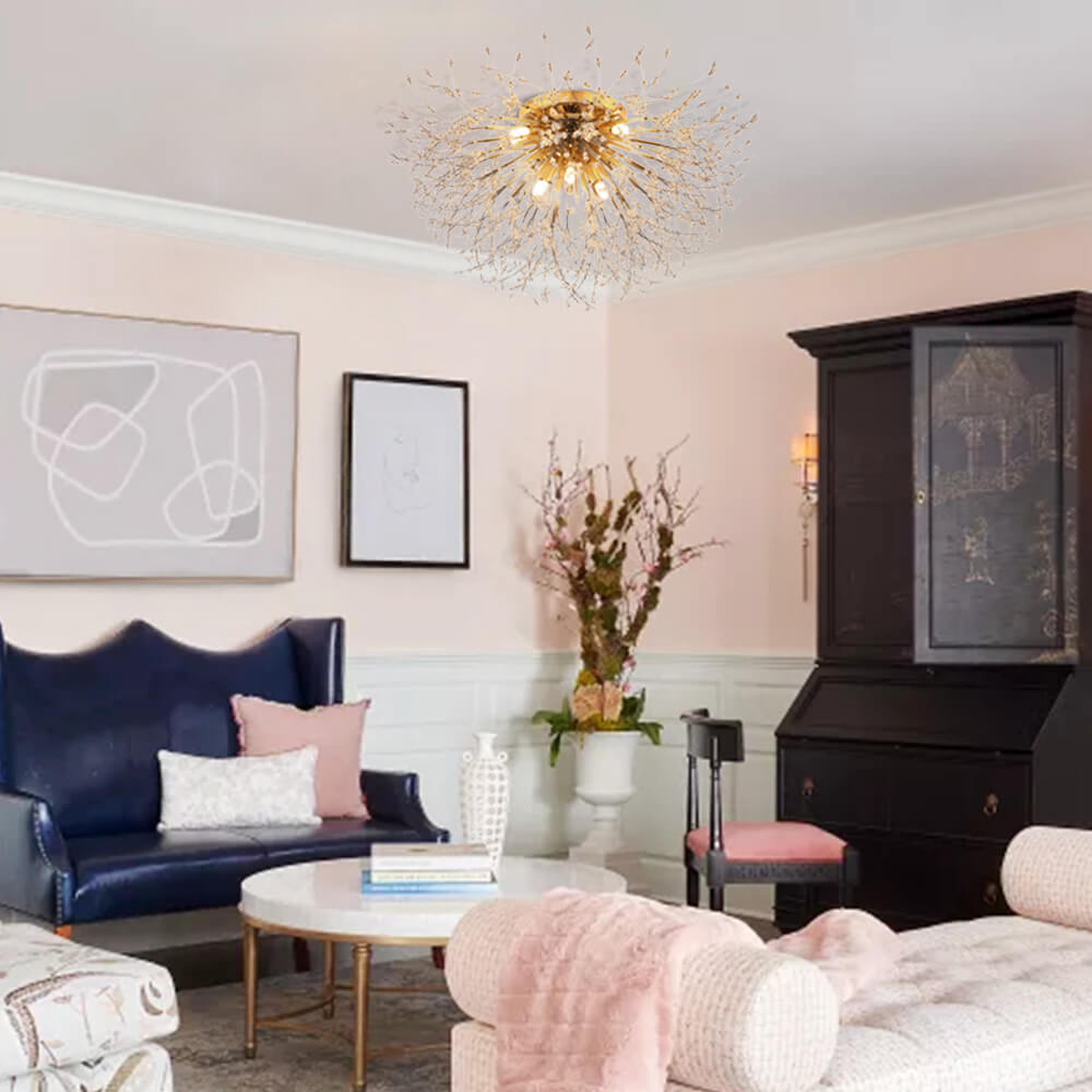 Maribel Pearl-Accent Flush Mount Ceiling Light For Living And Dining