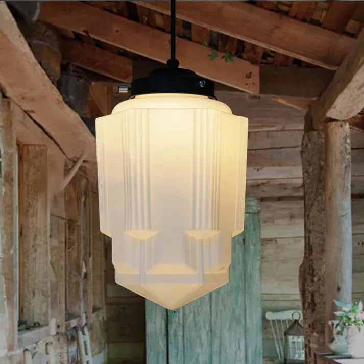 Belrose Frosted Glass Pendant Light in Vintage Style for Modern Homes