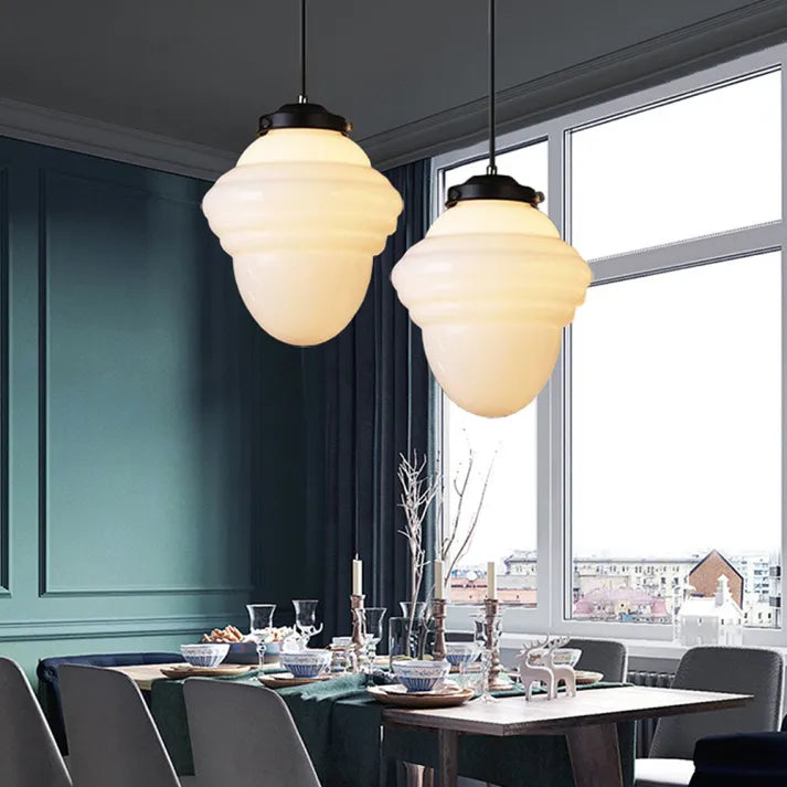 Belrose Frosted Glass Pendant Light in Vintage Style for Modern Homes