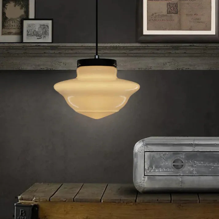 Belrose Frosted Glass Pendant Light in Vintage Style for Modern Homes
