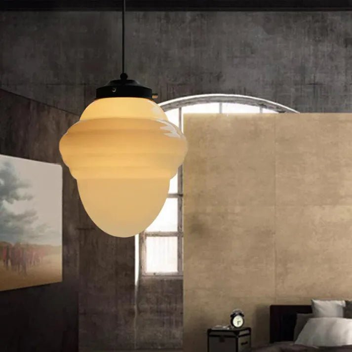 Belrose Frosted Glass Pendant Light in Vintage Style for Modern Homes
