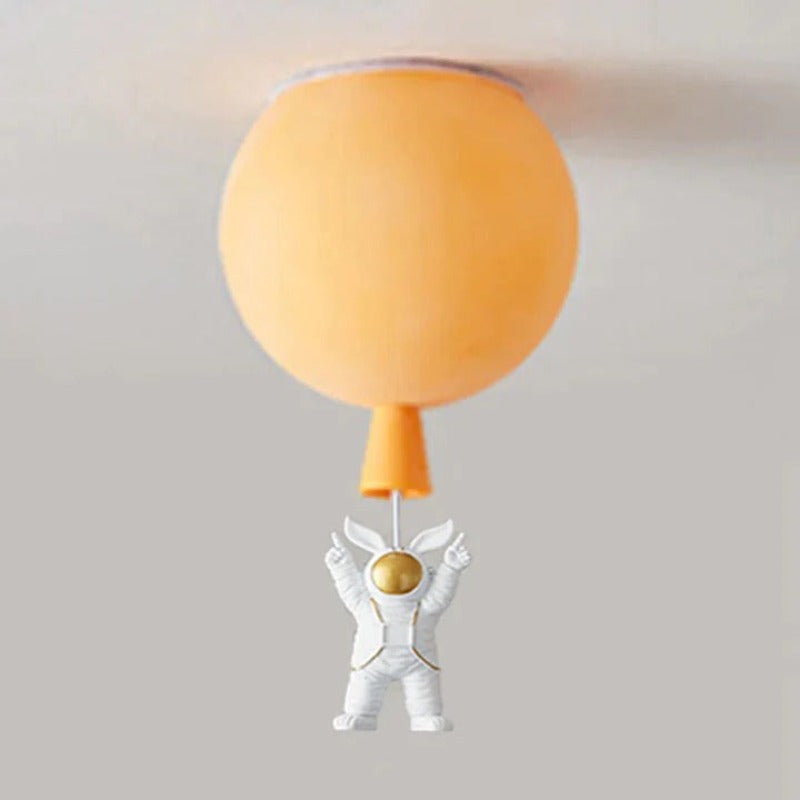 Lunara | LED Ceiling Light in Astronaut Balloon Shape, 8-Color Whimsical Design for Kids' Rooms